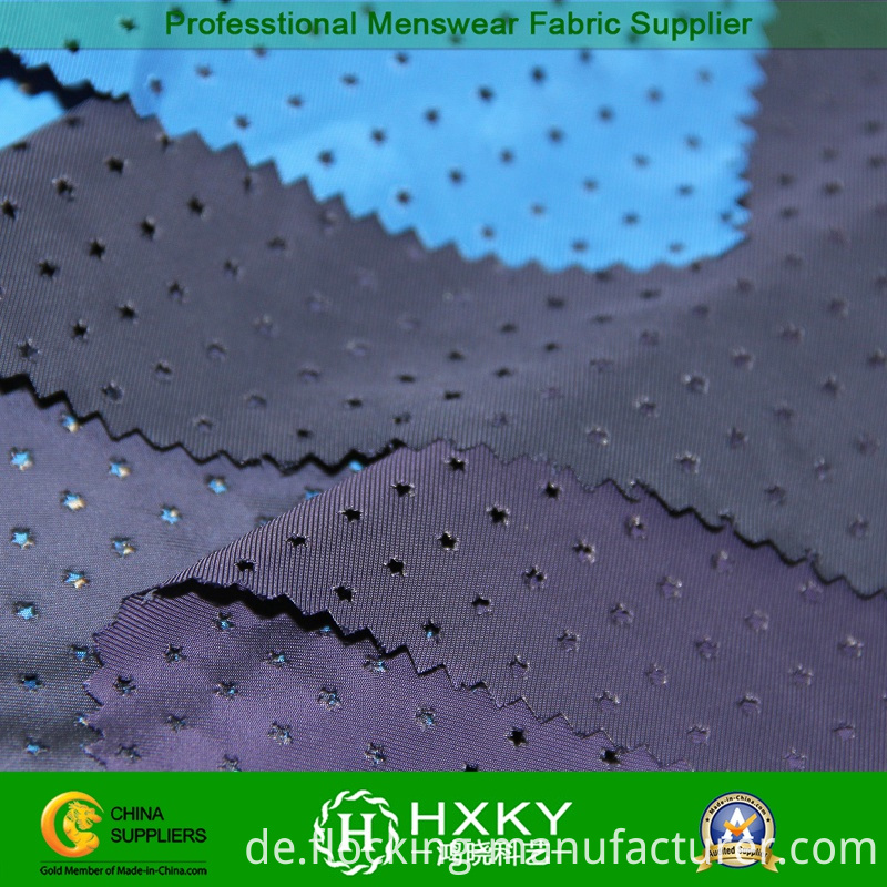 Star Design with Plain Dyed Perforated Polyester Fabric